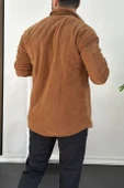 Erkek Slim Fit Polar Gömlek Kahverengi Edw228 - 3