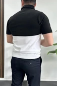 Erkek Renk Bloklu Polo Yaka Yarım Fermuarlı Tişört Beyaz Edw234 - 4