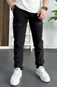 Erkek Slim Fit Cepli Paraşüt Pantolon Siyah Edw240 - 1