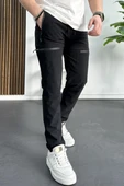 Erkek Slim Fit Cepli Paraşüt Pantolon Siyah Edw240 - 2