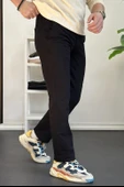 Erkek Pamuklu Chino Pantolon Standart Kalıp Siyah Edw225 - 2