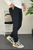 Erkek Beli Düğmeli Dar Paça Jogger Pantolon Lacivert Edw224 - 3