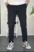 Erkek Beli Düğmeli Dar Paça Jogger Pantolon Lacivert Edw224 - 2