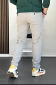 Erkek Beli Düğmeli Dar Paça Jogger Pantolon Gri Edw224 - 3