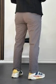 Erkek Pamuklu Chino Pantolon Standart Kalıp Gri Edw225 - 3