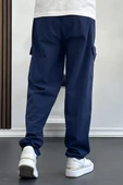 Erkek Baggy Kalıp Kargo Cepli Pantolon Lacivert Edw131 - 3