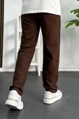 Erkek Rahat Kesim Keten Pantolon Kahverengi Edw138 thumbnail 3