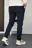 Erkek Beli Düğmeli Dar Paça Jogger Pantolon Lacivert Edw224 - 4