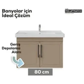 D20 Kapaklı Lavabo Dolabı Dafne Lake - 2