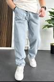 Erkek Baggy Kalıp Pantolon Açık Mavi Edw130 - 1