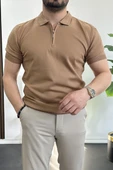 Erkek Polo Yaka Tişört Kahverengi Edw261 thumbnail 2