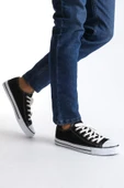Luke Siyah Bağcıklı Keten Kumaş Erkek Günlük Sneaker Ayakkabı - 1