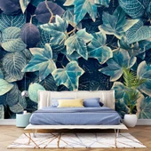 Mavi Yaprak Arka Plan Duvar Kağıdı thumbnail 2