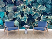 Mavi Yaprak Arka Plan Duvar Kağıdı thumbnail 6