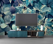 Mavi Yaprak Arka Plan Duvar Kağıdı thumbnail 3