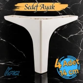 Sedef Lüks Mobilya Kanepe Sehpa Tv Ünitesi Koltuk Ayağı 14 Cm Krem Baza Ayakları 4 ADET thumbnail 1