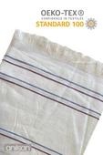 6'lı Beyaz Çizgili Düğün Havlusu 62Gr %100 Pamuk 30x50 cm El ve Yüz Havlusu - 6