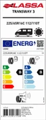 Lassa 225/65R16C 112/110T Transway 3 Oto Yaz Lastiği (Üretim: 2025) thumbnail 2