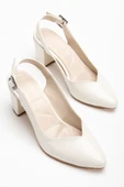 Milika Beyaz Sedef Cilt Sivri Burunlu Topuklu Kadın Ayakkabı thumbnail 3