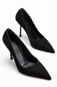 Dorethy Kadın Topuklu Ayakkabı Siyah Süet Stiletto - 3