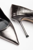 Dorethy Kadın Topuklu Ayakkabı Platin Parlak Cilt Stiletto - 3