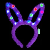 Led Işıklı Peluş Tavşan Kulak Taç Lila - 2