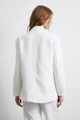 Klasik Poliviskon Ceket Ekru - 6
