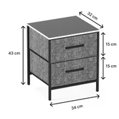 2 Çekmeceli Çok Amaçlı Dolap Komodin Sehpa Füme 1587 - 6
