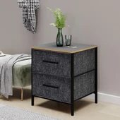 2 Çekmeceli Çok Amaçlı Dolap Komodin Sehpa Füme 1587 - 3