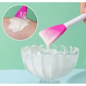 Silikon Yüz Temizleme Fırçası ve Maske Uygulama Spatulası - 3