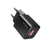 Hytech HY-XEG35 Type USB-C 35W PD + 18W USB QC 3.0 GAN PD/PPS Siyah Hızlı Ev Şarj Adaptörü - 2