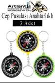 Pusula Anahtarlık Renkli 3 Adet Küçük Pusula Okul Deney Gezi Cep Pusulası Manyetik Pusula Plastik Öğrenci thumbnail 1