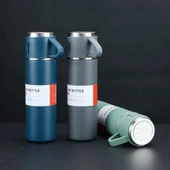 Paslanmaz Çelik Bardaklı Termos Seti 500 ML - 1