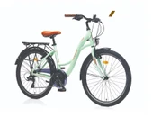 CORELLİ GLOWIE KADIN ŞEHİR BİSİKLETİ 410H V 24 JANT 21 VİTES BEYAZ KAHVE - 1