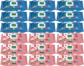 Komili Islak Havlu Mendil 90 Yaprak Karma 18 Li Set (Okyanus Esintisi-Gül Kokulu) 1620 Yaprak - 1