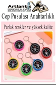 Pusula Anahtarlık Renkli 4 Adet Küçük Pusula Okul Deney Gezi Cep Pusulası Manyetik Pusula Plastik Öğrenci - 3