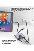 3 in 1 Lightning & Type-C Ethernet Adaptörü – RJ45, AUX, Şarj Desteği Zr815 - 3