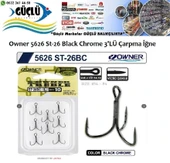 Rapala İğnesi Owner 5626 St-26 Black Chrome 3’Lü İğne No:6 thumbnail 2