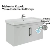D20 Kapaklı Lavabo Dolabı Beyaz - 3