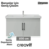 D20 Kapaklı Lavabo Dolabı Beyaz - 2