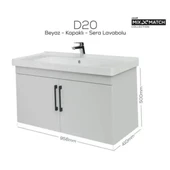D20 Kapaklı Lavabo Dolabı Beyaz - 1