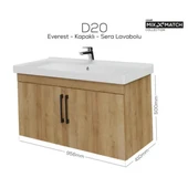 Creavit D20 Kapaklı Lavabo Dolabı Everest - 1