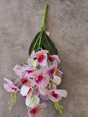 45 cm Yapay Islak MOR Orkide Dekorasyon Beyaz Orkide Demet thumbnail 4