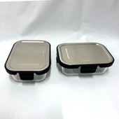 Cooker CKR3487 Cam Saklama Kabı 640 ml Siyah 2 Adet - 3