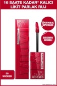 Maybelline New York Super Stay Vinyl Ink Uzun Süre Kalıcı Likit Parlak Ruj 50 Wicked - 1