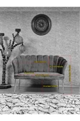 İkili Gold Kaplama  Tel Ayak Kahverengi Döşeme Papatya Çay Seti Koltuk Takımı , Balkon, Salon, Ofis, Cafe Koltuk Takımı - 4