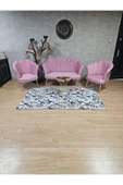 Gold Kaplama Sivriltme Ayak Pembe Döşeme Papatya Çay Seti Koltuk Takımı , Balkon, Salon, Ofis, Cafe Koltuk Takımı - 3