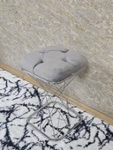 Kare Krom  Kaplama  Pota - Gri Babyface Kumaş  Puf , Bench , Puf Oturak , Bench , Ayak Ucu Oturak , Tabure , Makyaj Oturak thumbnail 3