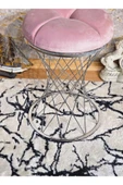 Yuvarlak Krom Kaplama  Pota - Pembe Babyface Kumaş  Puf , Bench , Puf Oturak , Bench , Ayak Ucu Oturak , Tabure , Makyaj Oturak thumbnail 2