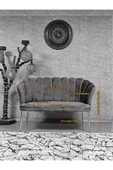 İkili Krom Tel Ayak Kahverengi Döşeme Papatya Çay Seti Koltuk Takımı , Balkon, Salon, Ofis, Cafe Koltuk Takımı - 4